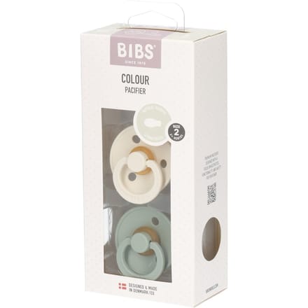 BIBS Colour Fopspeen - 6-18 mnd - 2-pack - Symmetrisch - Ivory/Sage