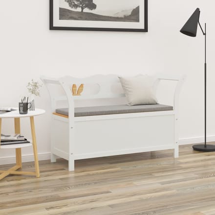 vidaXL - Bankje - 107x45x75,5 - cm - massief - vurenhout - wit