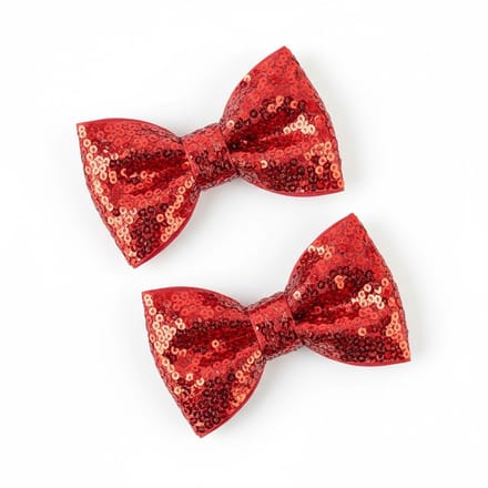 Haarclips Strik Kerst - Pailletten - Rood