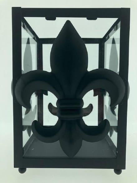 Windlicht - Merk : PTMD - Zwart metaal - Glas - 25cm hoog - Large