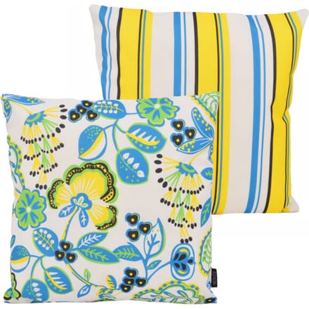 NOVÉE Sierkussen flower / stripe geel outdoor | 45 x 45 cm | katoen