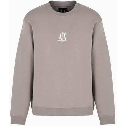 Printed Long Sleeve Round Neck Sweatshirt - Grey