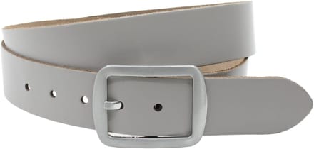 Dames riem grijs - Basic leren riem 4cm met zilveren vierkante gesp - Leer - Basic riem - Sportief - Maat 85