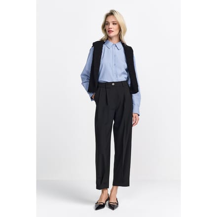 Rich & Royal Cotton Striped Basic Blouse Skyway Blue Maat: 36 | Overhemden Outlet | Dames | Blauw