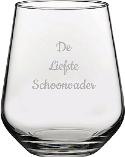 Gegraveerde Drinkglas 42,5cl De Liefste Schoonvader