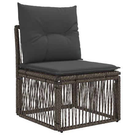 vidaXL - Tuinbank - Set - 14 - st - Grijs - poly - rattan