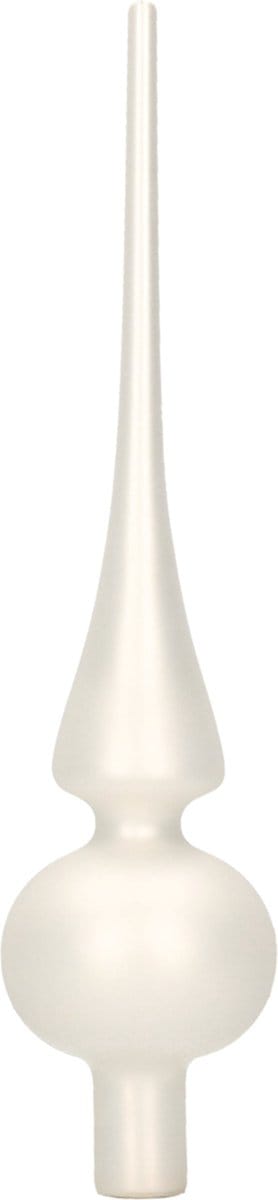 Winter wit glazen piek mat 26 cm - Winter witte kerstboom versieringen