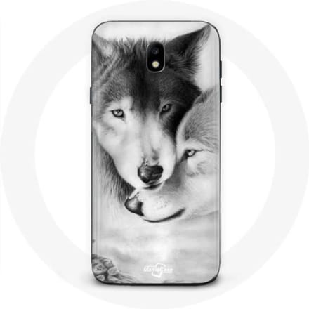 Samsung Galaxy J3 2017 hoesje Wolf Duo dieren