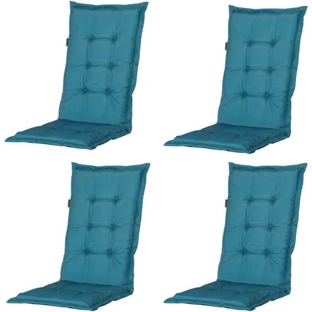 Madison tuinkussens hoge rug panama sea blue 123x50 - 4 stuks