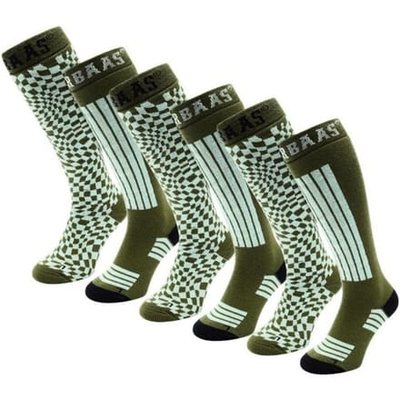 Poederbaas Skisokken - 6 paar - Olive Green - Maat 43/46