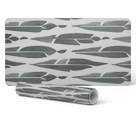 Duurzame antislip bureauonderlegger met abstract bladmotief, 100x50 cm
