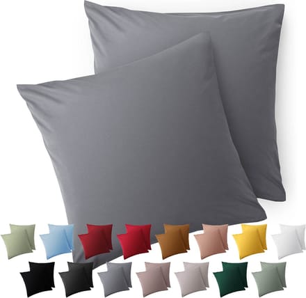 Blumtal Kussensloop Microvezel Kussenhoes 65 x 65 cm - Grijs - Set van 2