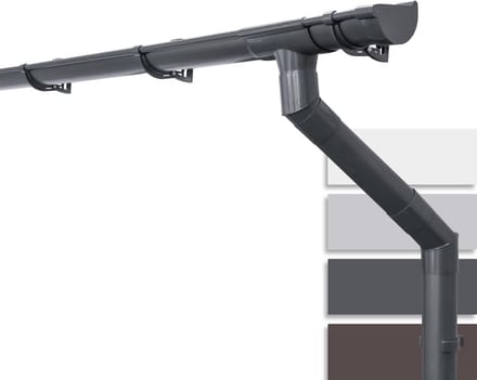 Dakgoot set halfrond 100mm 8m voor terras en carport