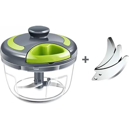 Draagbare mini-handknoflookhakmachine 500 ml grijs met reservemes gray