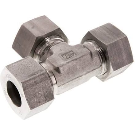 25S RVS T-stuk Snijring 400 Bar DIN 2353 - FL3T-C-ST-25-S