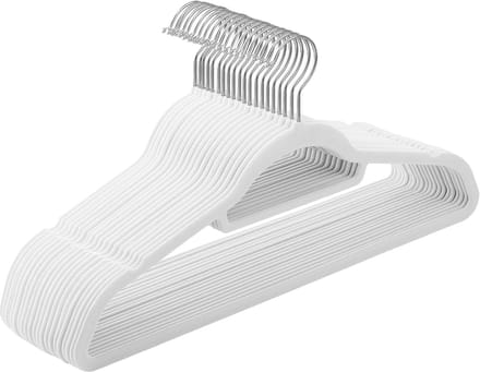 Famanu – Fluwelen kledinghangers, set van 20, antislip met schouderinkepingen