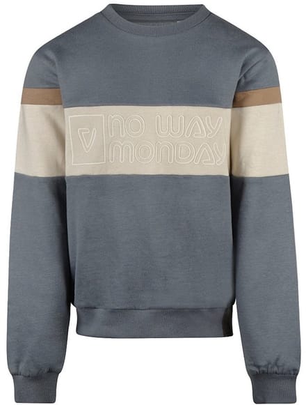 No Way Monday Jongens Trui - Mid blue