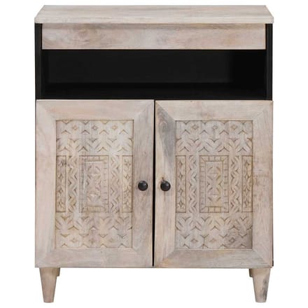 vidaXL - Dressoir - Bleached - White - 60 - x - 33 - x - 75 - cm - Massief - Mango - Hout