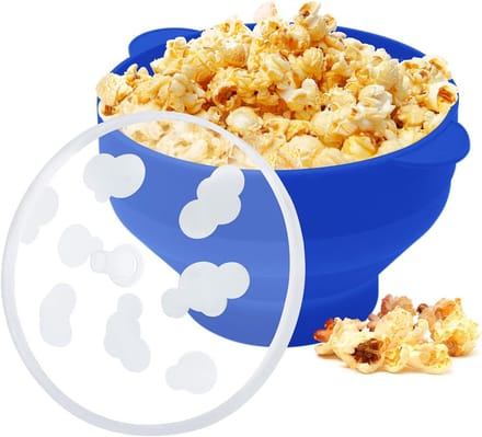 Popcornmaker Magnetron - Popcorn Kom - Snelle Snacks - Inklapbaar Ontwerp - 15 Kopjes Capaciteit - Blauw