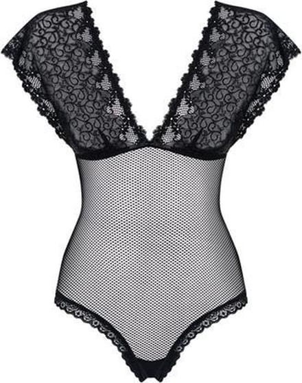 Obsessive Body met Mouwtjes - Erotische Body - Maat S/M - Zwart