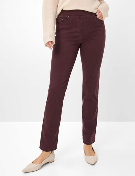 Raphaela by Brax Dames Broek  Style PAMINA AMARONE, donkerpaars, maat 48