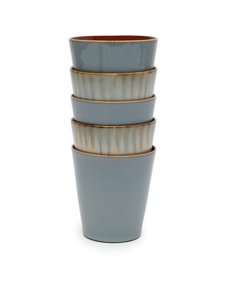 Serax Terres de Rêves by Anita Le Grelle Beker - M - D8,5x9,5 cm - Smokey blue/Rust