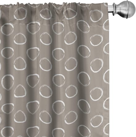 ABAKUHAUS taupe-wit gordijnset 2x75x175 cm – microvezel, rodpocket