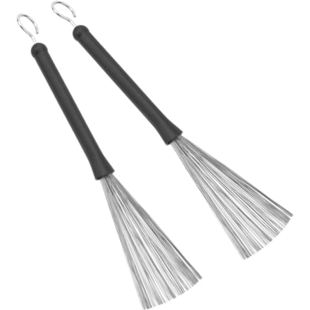 2 stuks Drumstokken Rubber Roestvrij Staaldraad Intrekbaar Jazz Percussie Accessoires gray