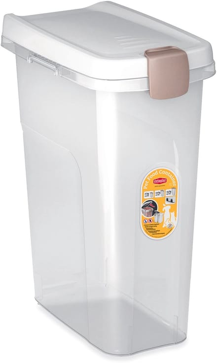 Stefanplast Voerton 25 liter voor circa 10 kg. hondenvoer Wit - Transparant