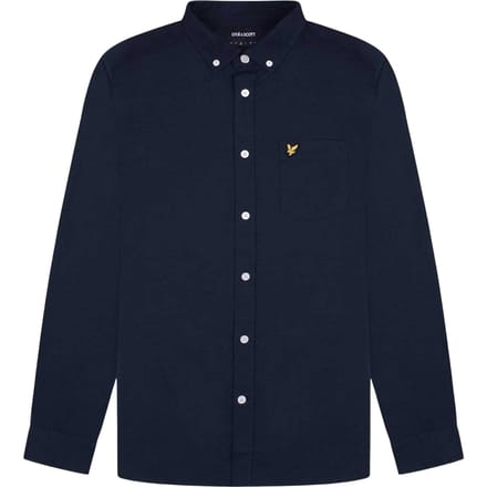 Lyle & Scott Heren Geborduurd Logo Oxford Overhemd (Marine)