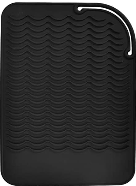 Hittebestendige Mat - Siliconen Pad - Bescherming Stylingtools - Antislip Golvend Oppervlak - 22 x 16.5 cm - Zwart