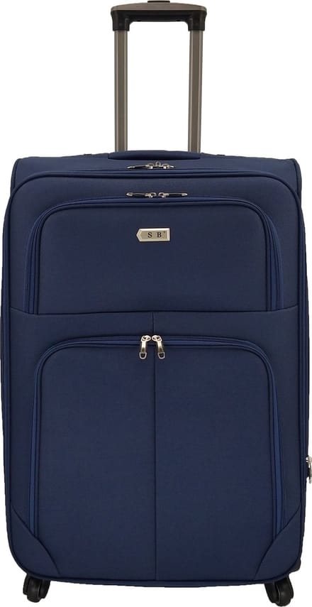 Bagage stoffen koffer 75cm 4 wielen trolley - Blauw