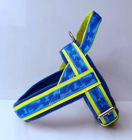 T tuig neon geel camouflage blauw anti trek hondentuig
