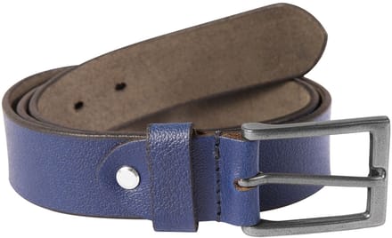 Leonardo Verrelli Leonardo Verrelli Unisex riem 80 cm - 140 cm (tailleomvang) in blauw van 100% echt leer, inkortbaar