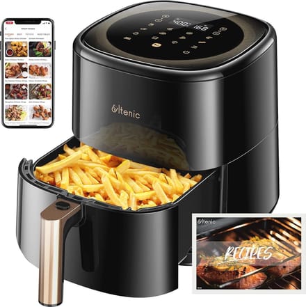Airfryer 5L Met 11 Voorgeprogrammeerde Programma's - Slimme Heteluchtfriteuse Met Aanraakscherm, Wifi En Receptenapp