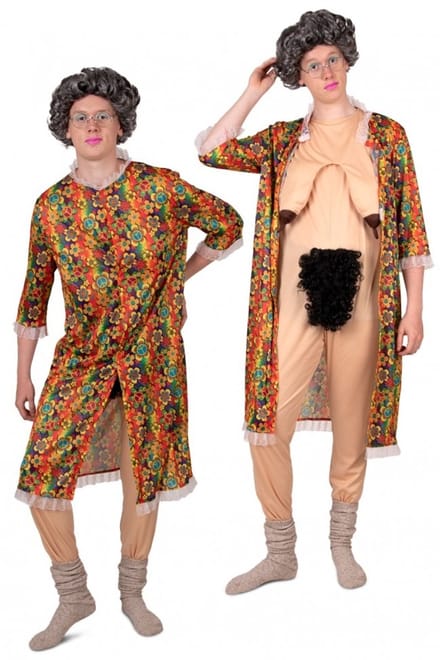 Naakt Oh oh oma wat doet u nu - Kostuum - One size - Beige