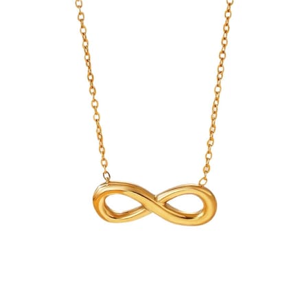 WeLoveSilver ketting - goudkleurig infinity symbool - chirurgisch staal