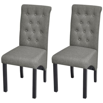 vidaXL - Eetkamerstoelen - 2 - st - stof - lichtgrijs