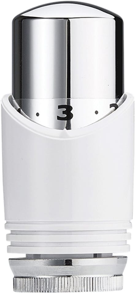 Wiesbaden Luxe Thermostaatknop M30 - Wit/Chroom