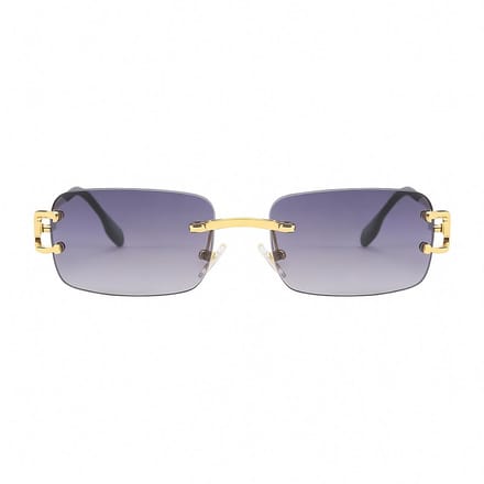 PBLIQ® Zonnebril Randloos - Heren - Dames - Grijs - Goud