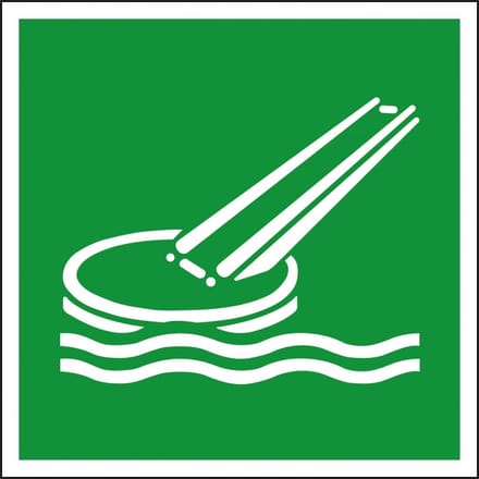 Evacuatieglijbaan bord - kunststof - E054 100 x 100 mm