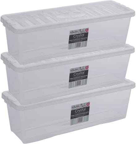 Set van 3 Stapelbare Opbergboxen voor Muziekcd's met Deksel - Transparant