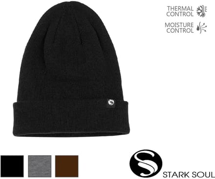 Gebreide muts met fleece - Zwart - Stark Soul - Unisex - One Size