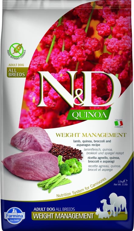 N&D Quinoa hondenvoeding Weight Management medium/maxi 2,5 kg