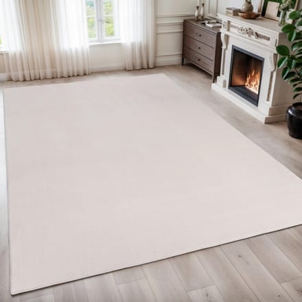 Relax Samba - Wasbaar Effen Vloerkleed - Uni Tapijt - Creme- 140x200 CM