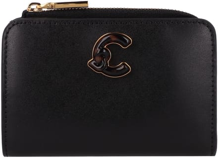 COCCINELLE Leren portemonnee C-Me Calf & Marb Wallet Noir zwart