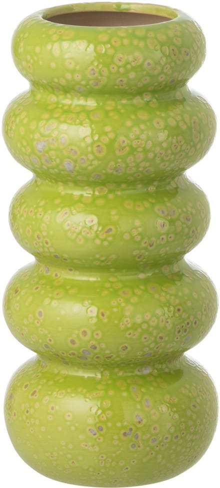 J-Line vaas Ringen - polyresin - porselein/groen - small