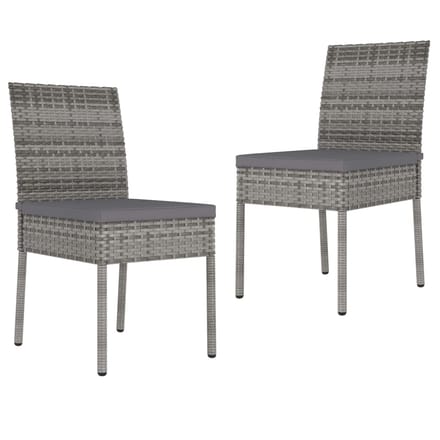 vidaXL - Tuinstoelen - 2 - st - poly - rattan - grijs