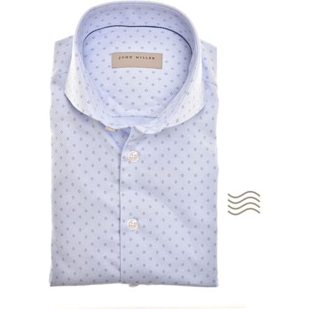 John Miller Overhemd Easy Care Luxury Cotton Mini Design Licht Blauw / male