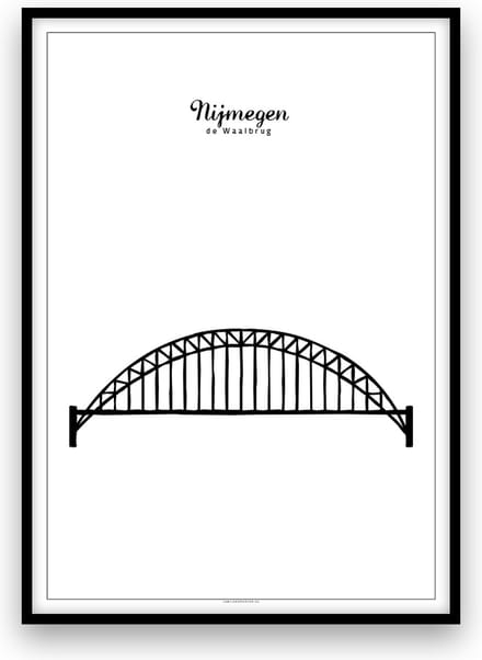 Nijmegen stadposter - Zwart-wit